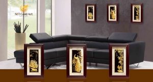 tranh chim công dát vàng 5