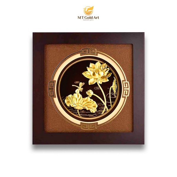 tranh hoa sen dát vàng 4