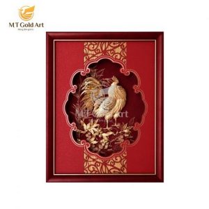 tranh gà trống mạ vàng 3