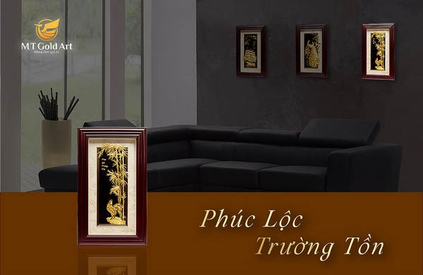 tranh gà trống mạ vàng 4