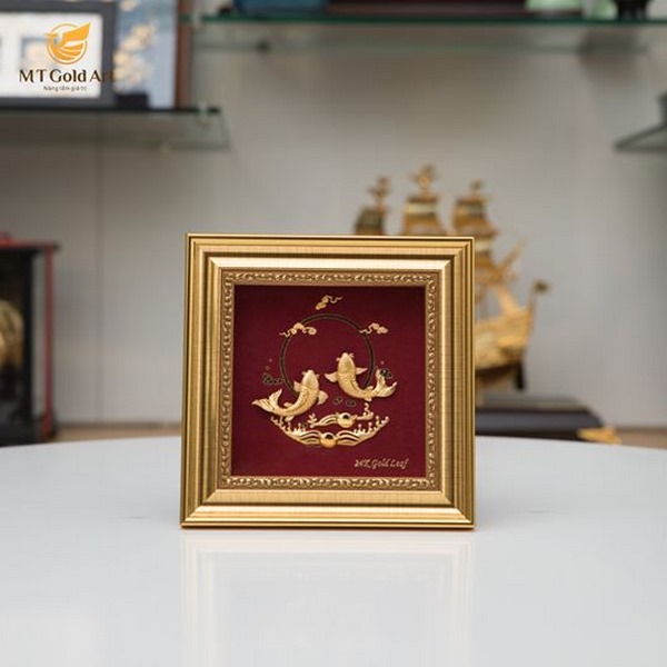 Tranh cá chép hoa rồng 3