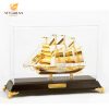 Mô hình thuyền buồm mạ vàng Mẫu 03 (Cỡ trung)