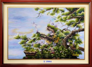 Tranh thêu chữ thập cây tùng