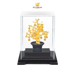 Chậu cây tài lộc dát vàng 24k