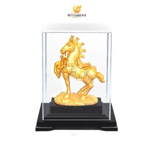 Tượng Ngựa Lộc Mã Dát Vàng 24K