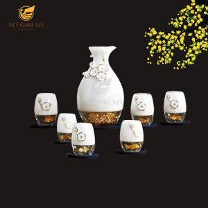 Bộ bình ly cao cấp đúc vàng lá 24k