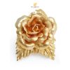 Cài áo hoa hồng dát vàng cỡ M
