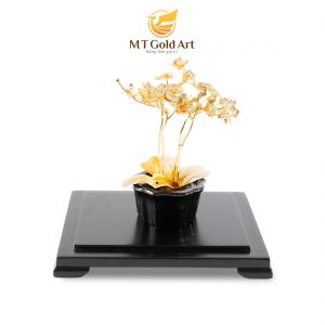Chậu hoa lan hồ điệp dát vàng 24k