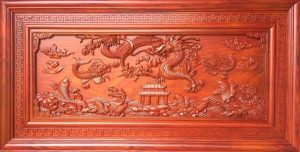 Tranh gỗ cá chép hóa rồng