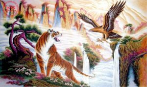 Tranh đại bàng và hổ