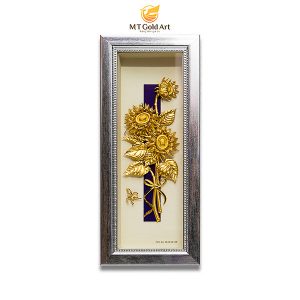 Tranh hoa hướng dương dát vàng 24k