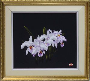 Tranh thêu chữ thập hoa lan