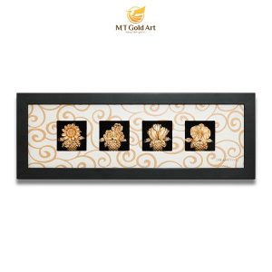 Tranh Hoa Bốn Mùa Dát Vàng 24k