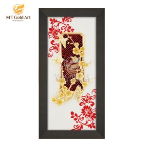 Tranh chim én hoa đào – Quà tặng Tết ý nghĩa (13x26cm)