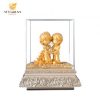 Tượng cô dâu chú rể dát vàng (17x29x34cm)