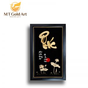 Tranh chữ phúc dát vàng 24k (35x55cm)