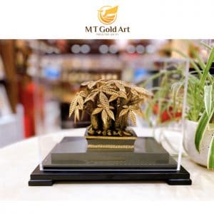 Chậu kim ngân dát vàng 24k