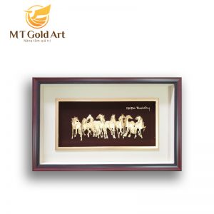 Tranh Mã đáo thành công dát vàng – Tranh bát mã