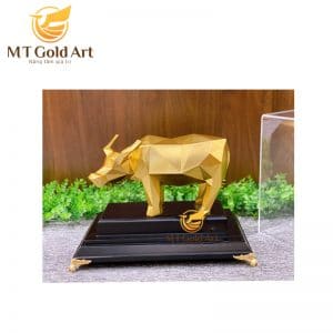 Tượng trâu Decor dát vàng 24k - MT Gold Art