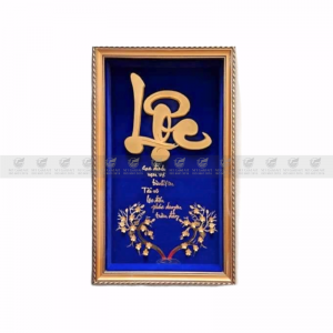 Tranh chữ lộc dát vàng 24k (35x55cm)
