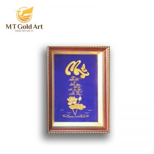 Tranh chữ mẹ thư pháp dát vàng 24k