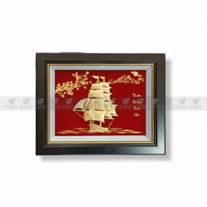 TRanh thuyền buồm dát vàng 24k