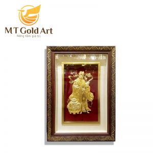 Tranh Ông lộc ( thần tài) dát vàng 24k