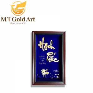Tranh chữ hạnh phúc dát vàng 24k - MT Gold Art