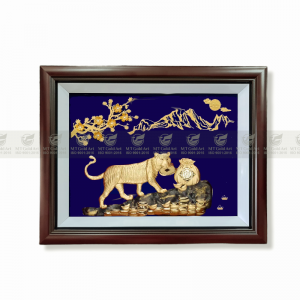 Tranh hổ dát vàng 24k – MT Gold Art