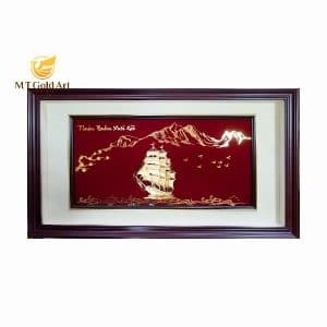 Tranh thuyền buồm dát vàng 24k