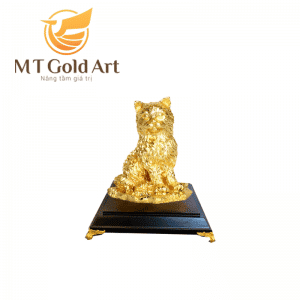 Tượng mèo mạ vàng - Quà tết 2023