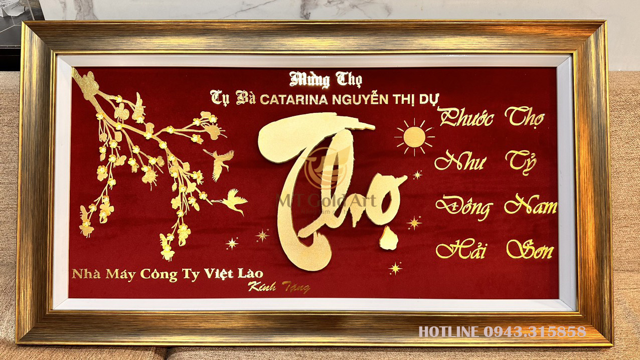 Quà mừng thọ ý nghĩa nhất - tranh chữ thọ 50x90cm Quà mừng thọ ý nghĩa nhất - tranh chữ thọ 50x90cm